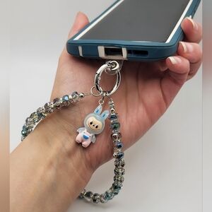 LABUBU Beaded Phone Charm Wrist Strap NEW